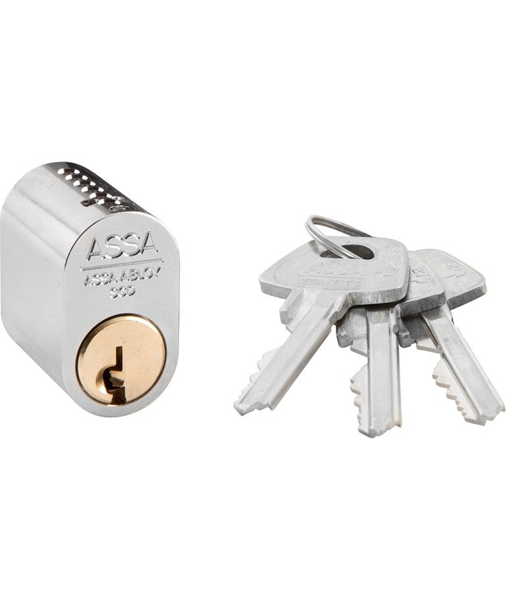 Cylinder assa abloy inkl 3 Nycklar d1301 nickel