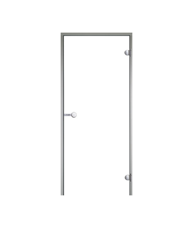 Bastudörr aluminium grå grått Glas 8mm 8x21