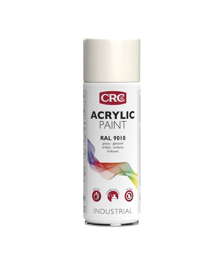 Färg akryl vit blank ral 9010 Crc ae 400ml