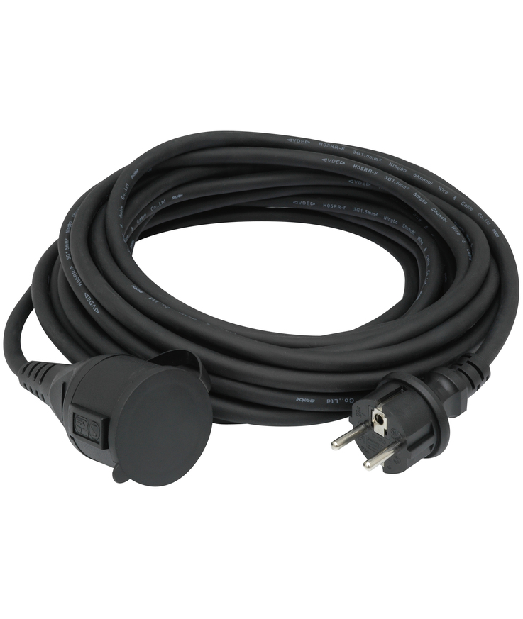 Skarvsladd malmbergs h05rr-f Ip44 svart 10m