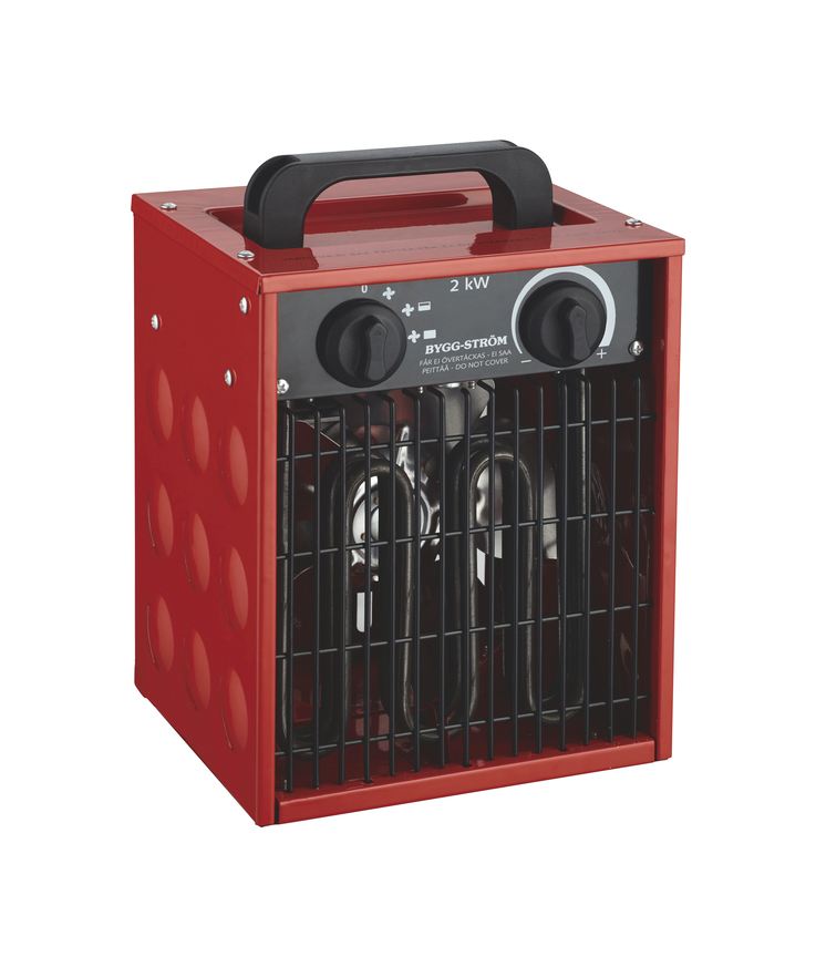 Värmefläkt bygg bygg-ström röd 230v 2kw ip44