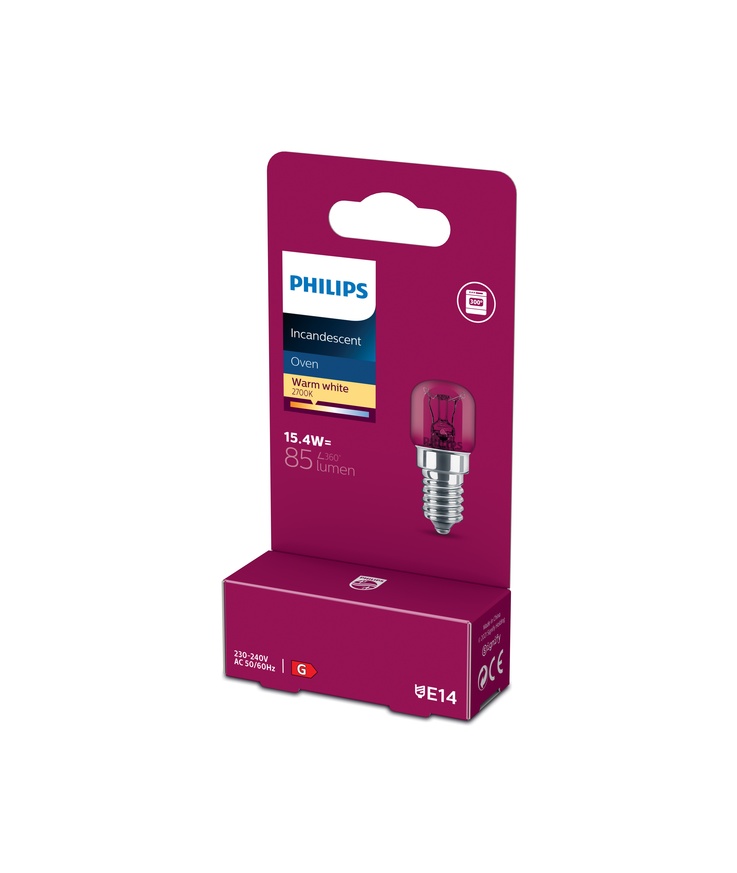 Glödlampa philips ugn klar e14 Varmvit 15w