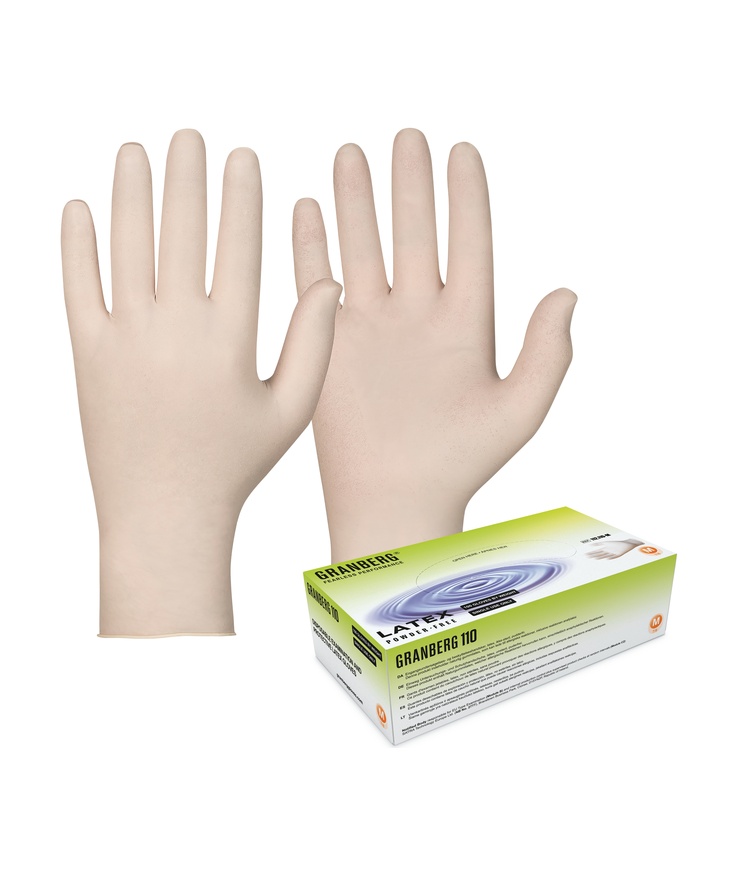 Handske engång granberg latex Stl l