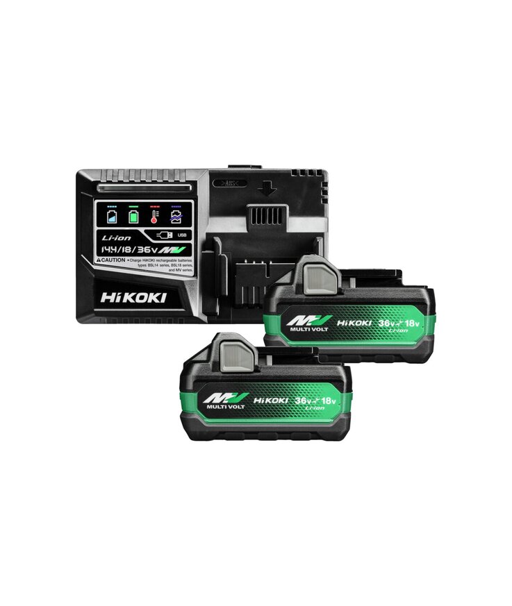 Batteriset 2xbsl36a18x/laddare Hikoki 18v/36v mv 2,5ah/5ah