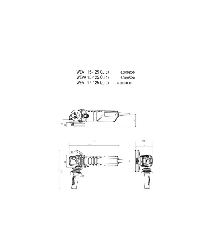 Vinkelslip weva15-125q metabo 1550w 3.5nm 125mm krt