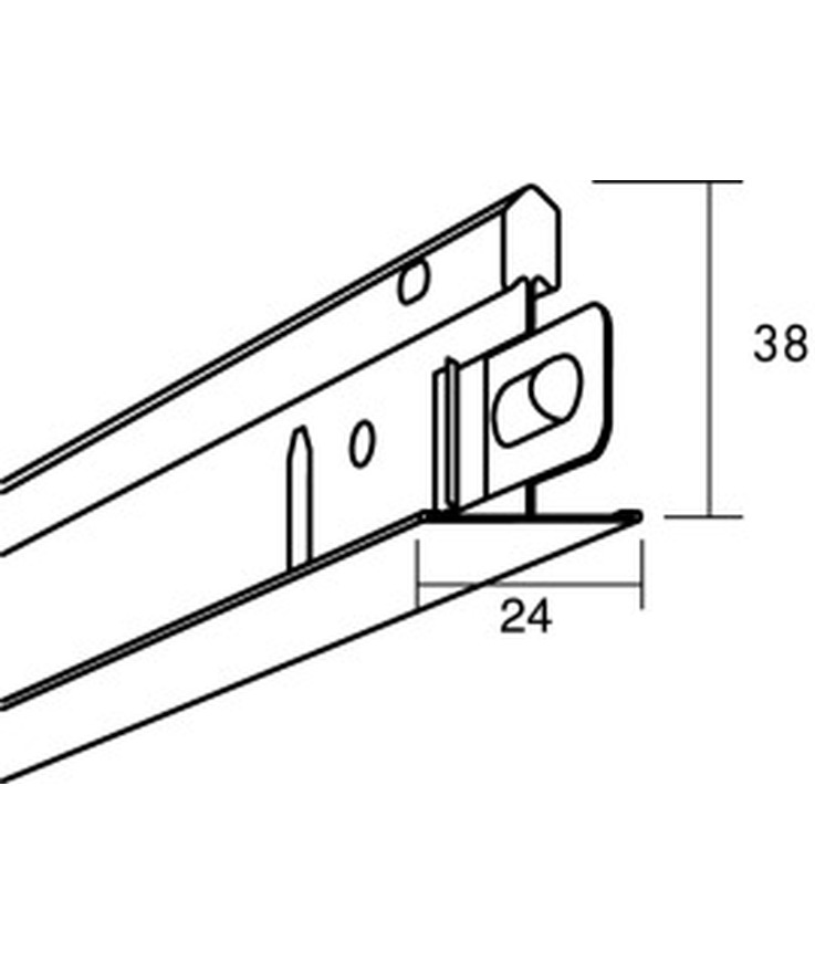 Huvudprofil connect t24 3700mm B=24mm vit