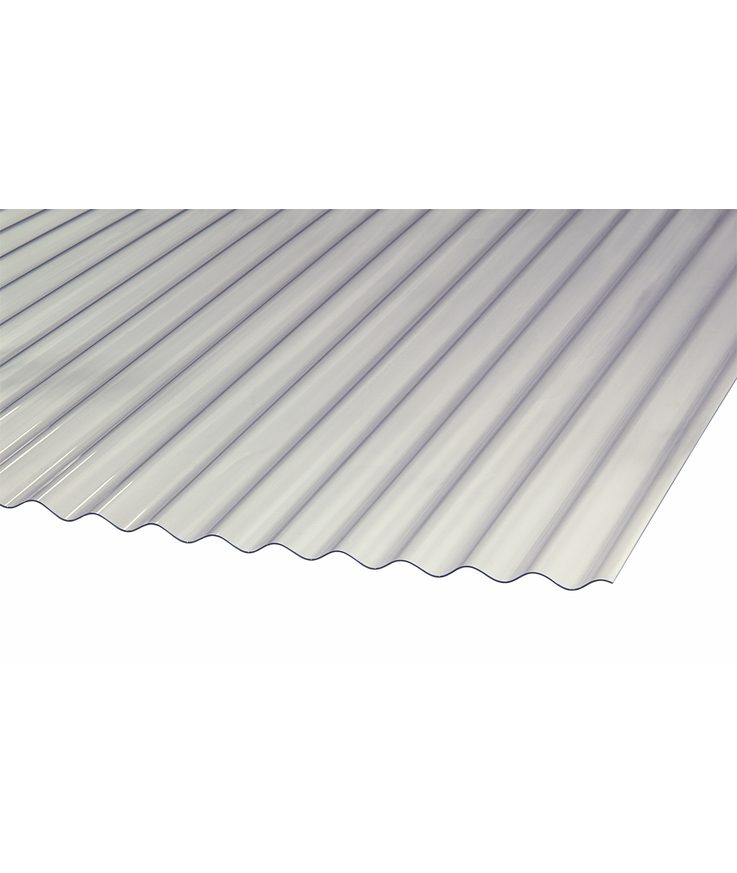 Plast korrugerad gop pv-nyl 32/9 klar 1500x660mm