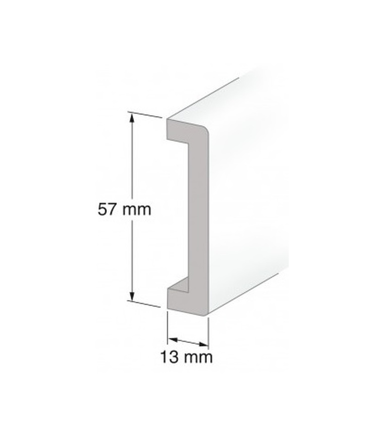 Foder vit 57x13mm 230cm