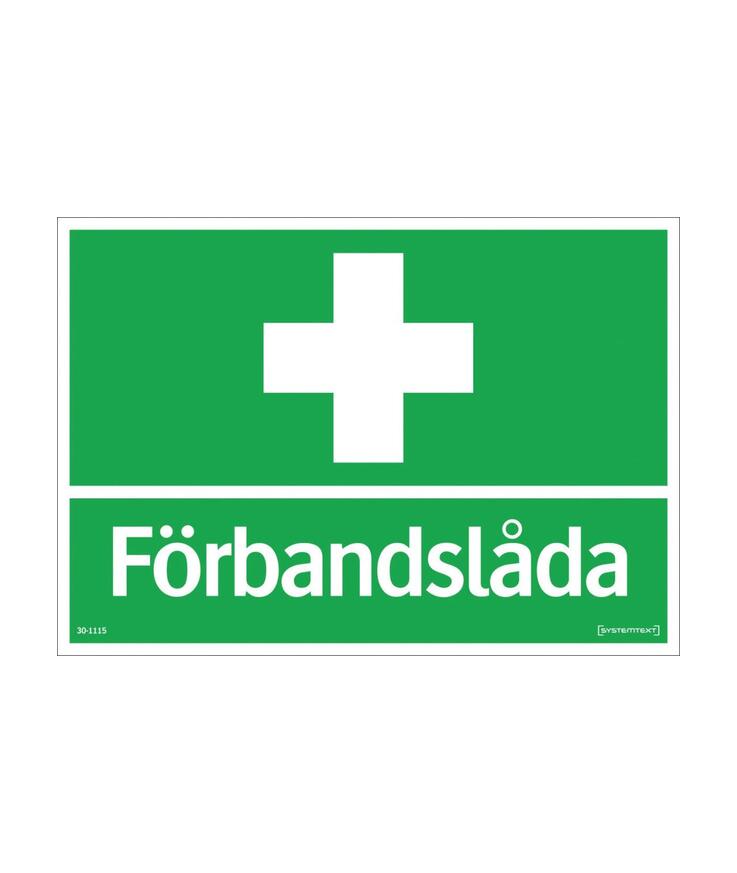 Skylt förbandslåda 210x148 pl