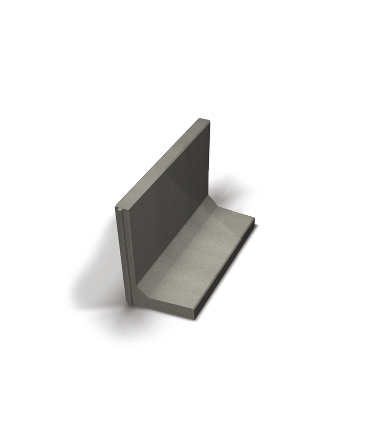 Stödmurelement l-stöd 4kn grå 400x1000mm 2869107a