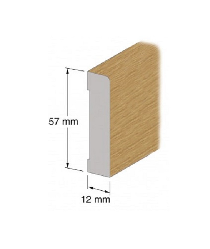 Golvsockel ek 12x57mm 250cm