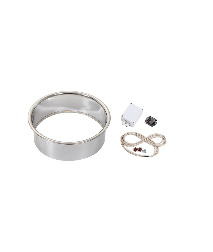 Infällningsram belyst hpc2l Rostfri d410x151mm