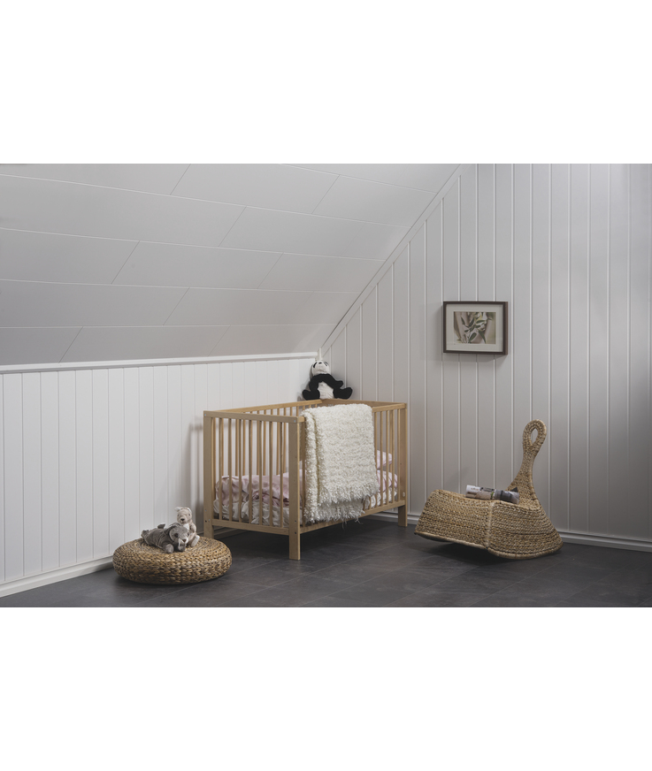 Väggpanel huntonit penselmålad Skygge brilli vit 11x620x2390