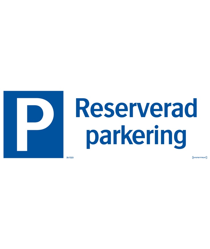 Skylt reserv parkering 35-7224 297x105mm