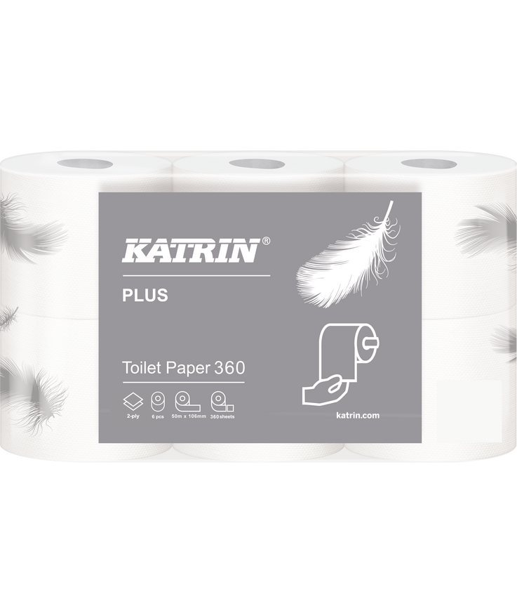 Toalettpapper plus 360 katrin 2-lager 6pack