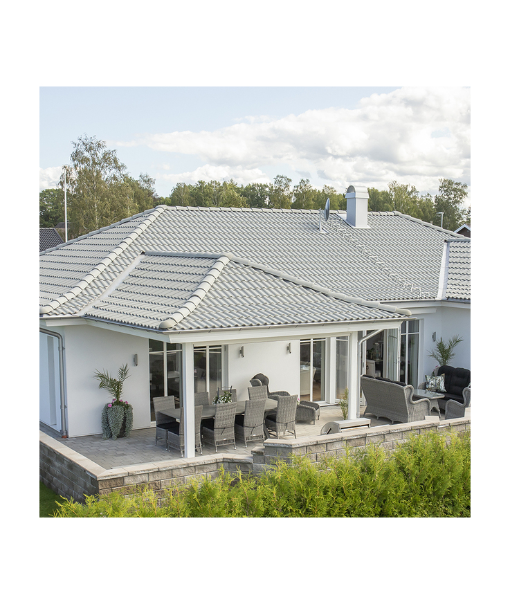 Takpanna palema bender betong 2-kupig candor mellangrå