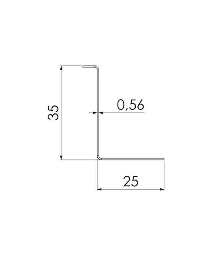 Anslutningsprofil ha 25/35 Gyproc 3000mm
