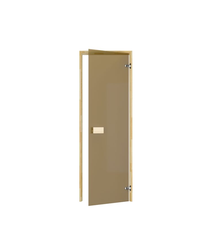 Bastudörr classic bronsfärgat Glas furukarm 8x19