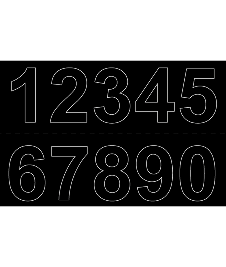 Siffra självhäftande 0-9 svart 50mm 2st