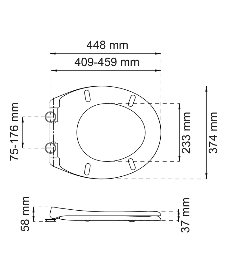Toalettsits standard vit Cc75-176mm