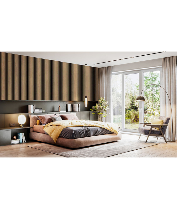 Väggpanel akustik premium Oiled oak 22x605x2440mm