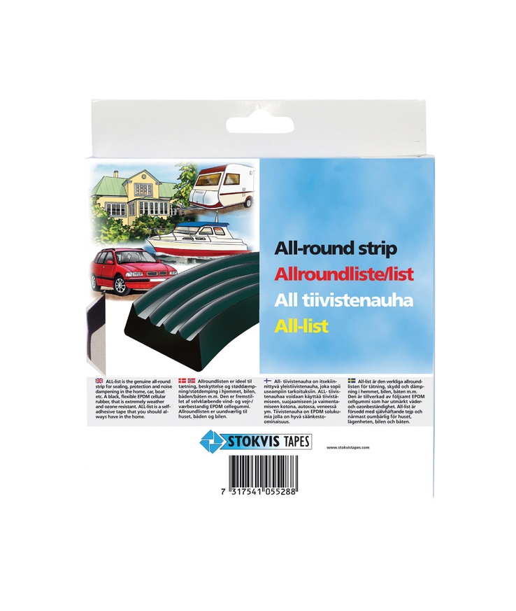 All-list svart 10x5mm