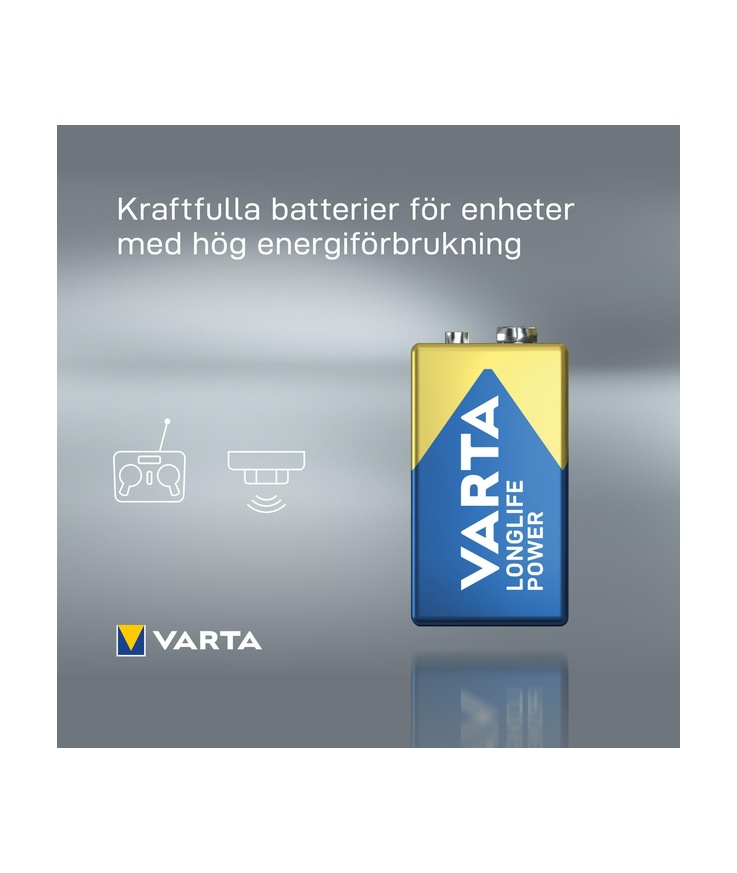 Batteri longlife power 9v Scand bli 1