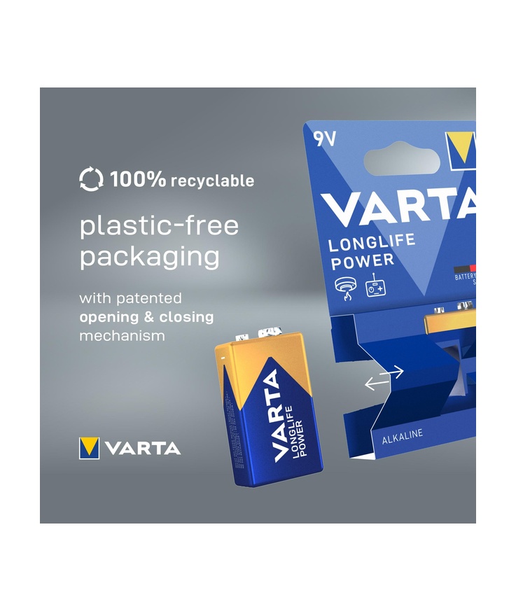 Batteri longlife power 9v Scand bli 1