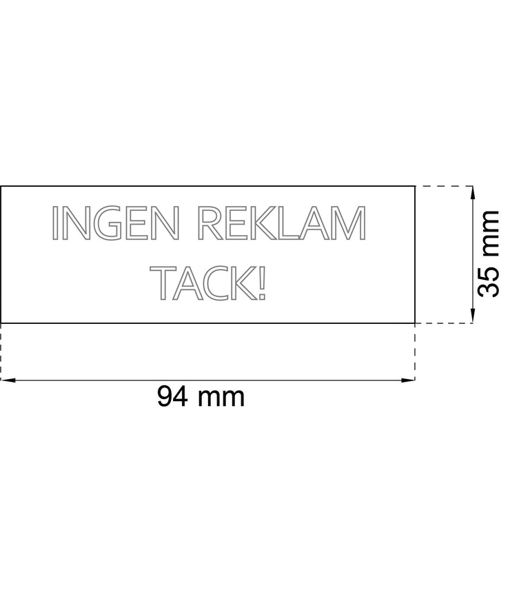 Dekal 797 ingen reklam svart 35x94mm