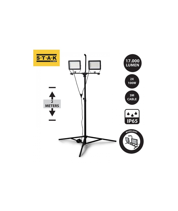 Arbetslampa velamp 17000lm 2x100w