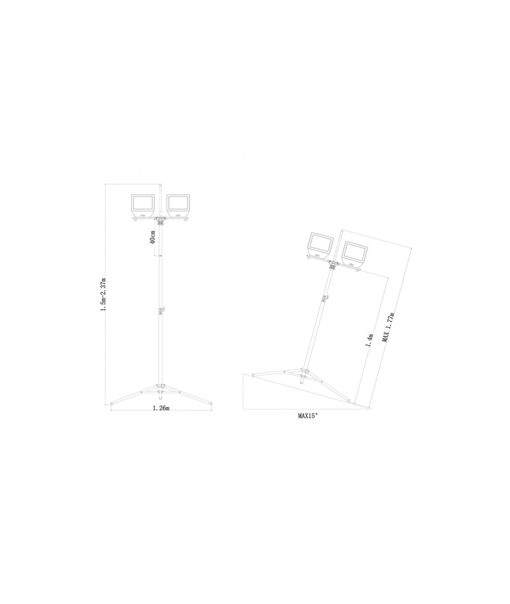 Arbetslampa velamp 17000lm 2x100w