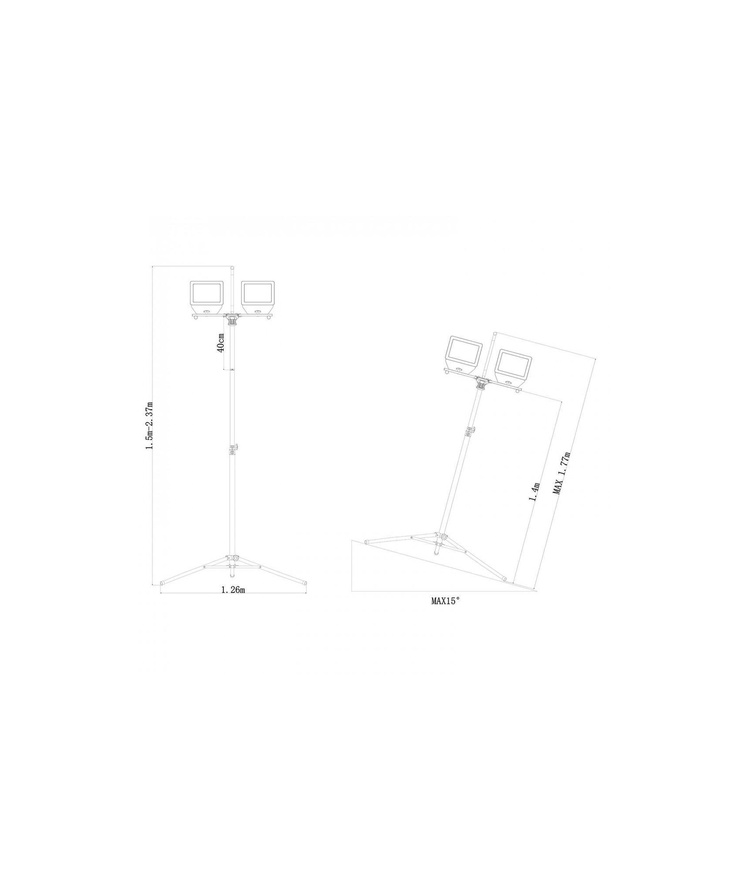Arbetslampa velamp 17000lm 2x100w