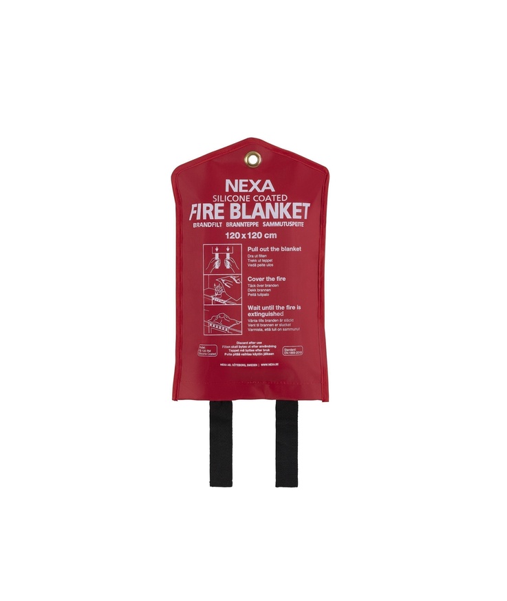 Brandfilt silikon röd fb-120 r 120x120cm