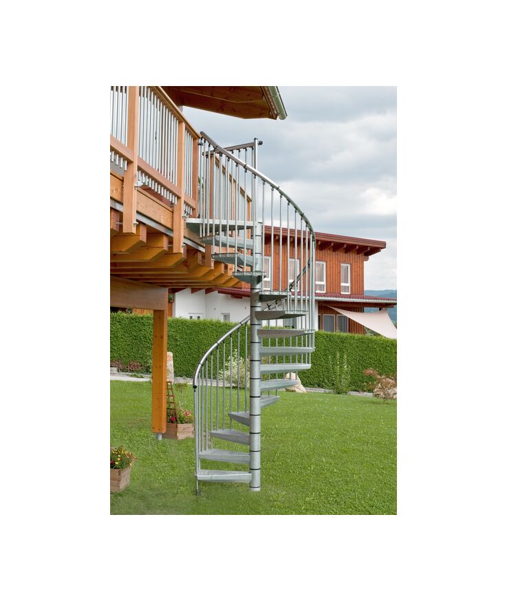 Spiraltrappa royal zink 1600mm