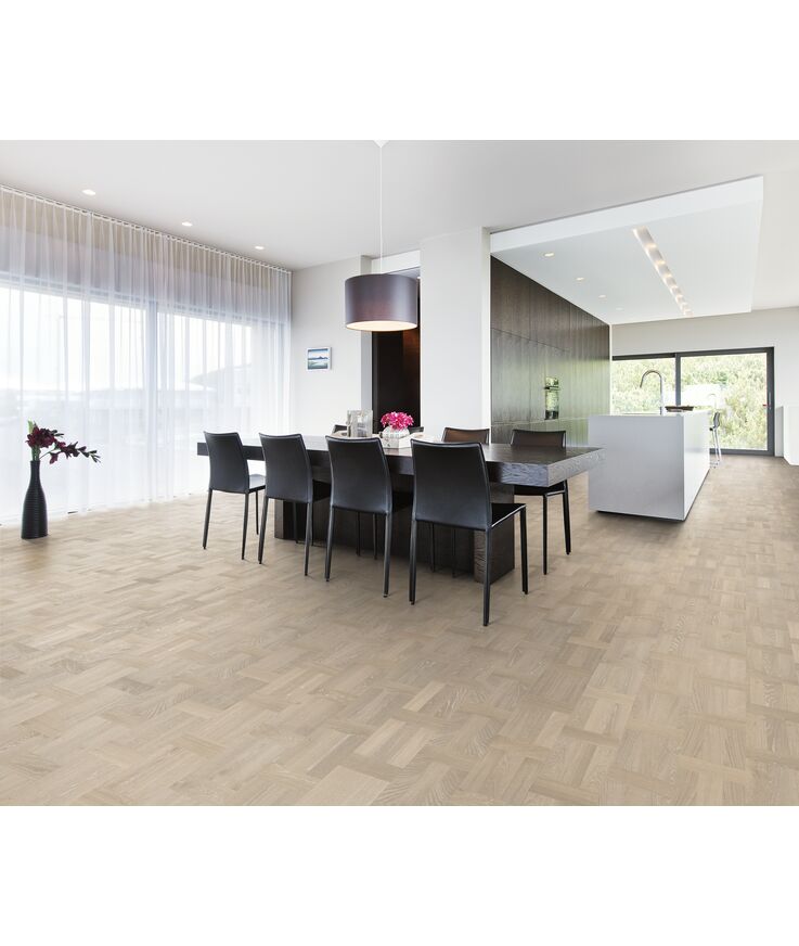 Parkett ek palazzo bianco Mattlack vit