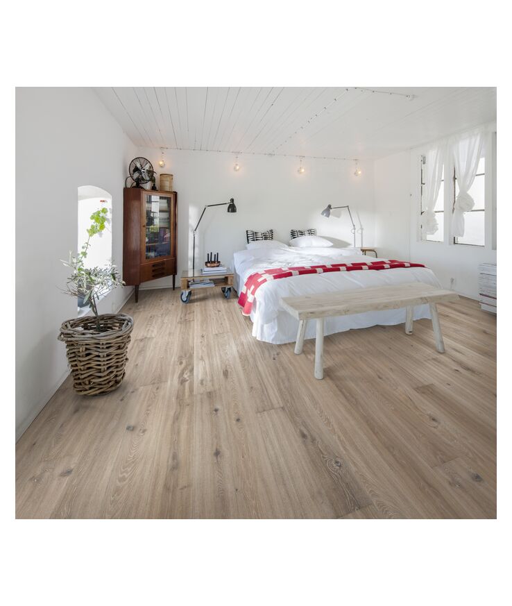 Parkett ek vista 1-stav olja Vit borst hand fas 240 15mm