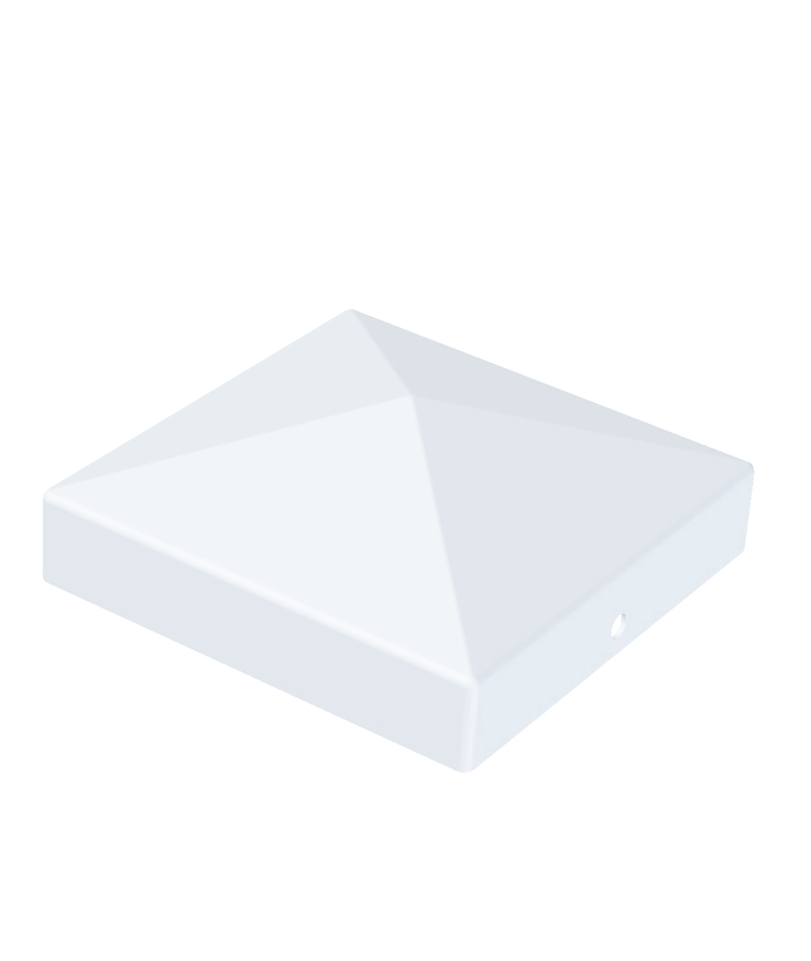 Stolplock pyramid vit 71x71mm