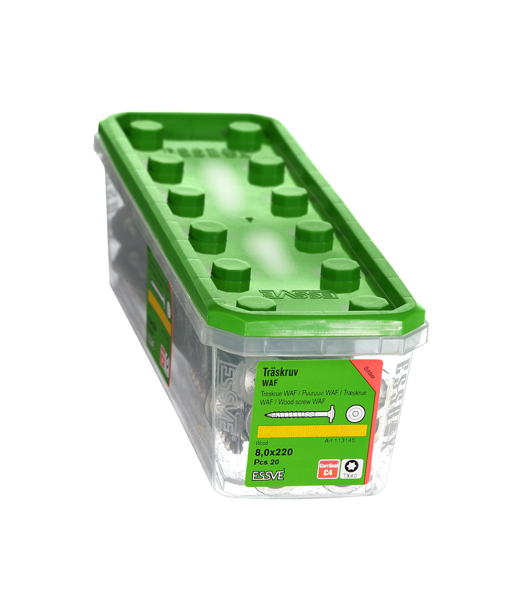 Träskruv waf stort huvud Corrseal tx40 8,0x220