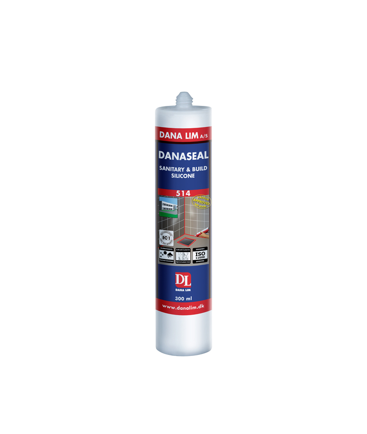 Våtrumssilikon sanitary&build 514 silkegrå 300ml