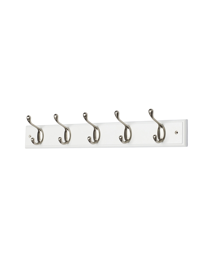Klädhängare era 5-krok vit/m Nickel 73x560mm