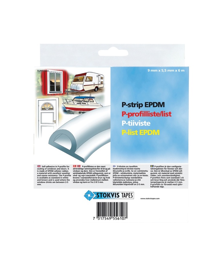 Tätlist p epdm vit 9x5,5mm
