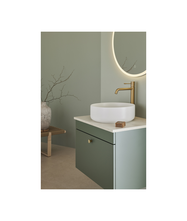 Kommod haze 1 låda 600 grön m Bänkskiva+handfat