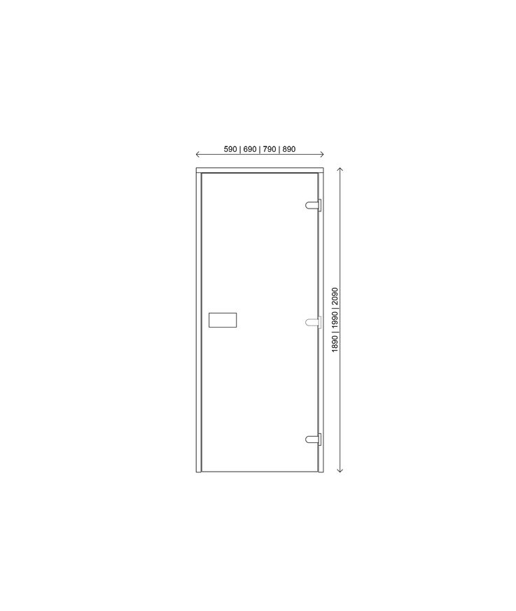 Bastudörr classic klarglas Furukarm 7x19
