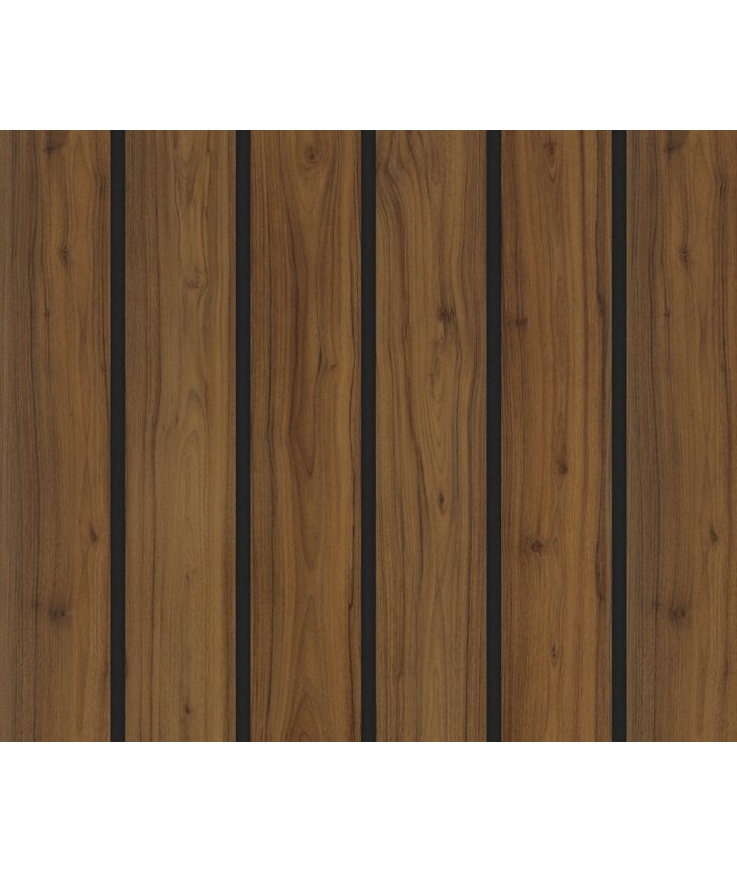 Akustikpanel klassisk plank Valnöt sv filt 2780x615x20