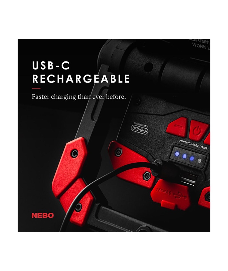 Arbetslampa 2000lm usb