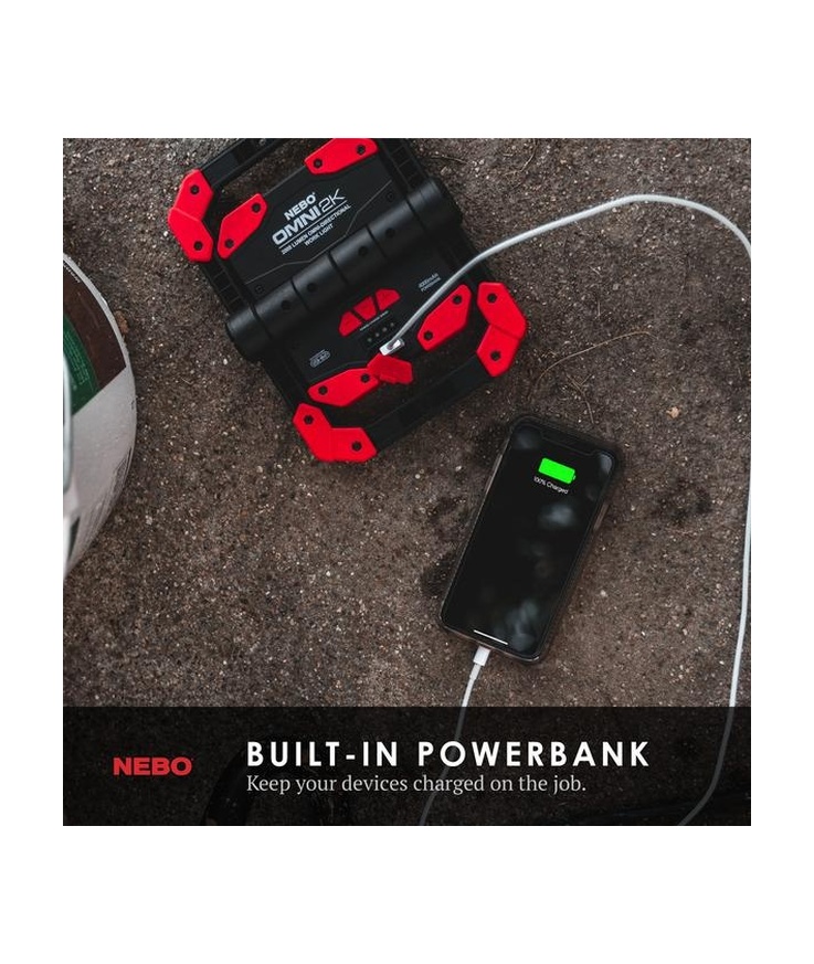 Arbetslampa 2000lm usb