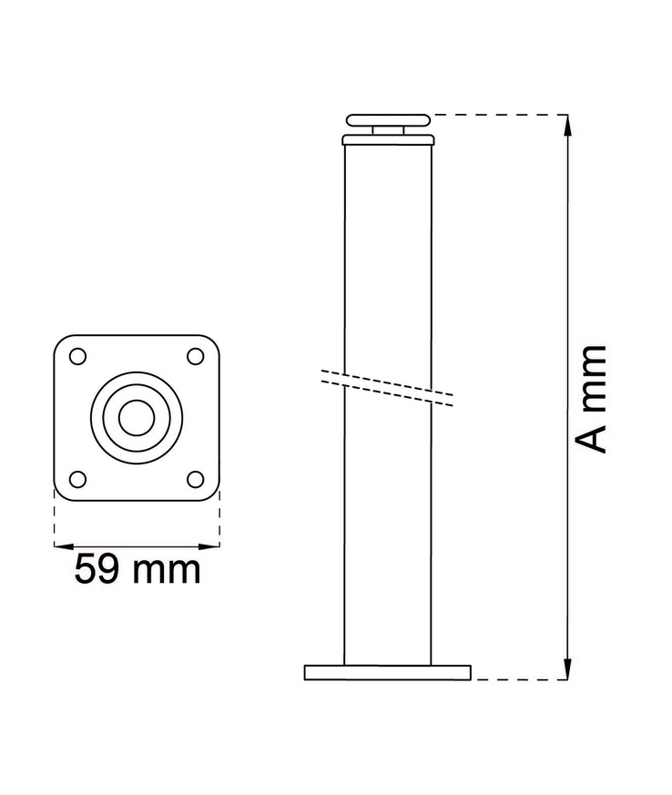 Bordsben 511 svart d30x120mm