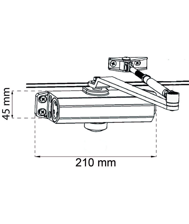 Dörrstängare 400 silver med Standardarm
