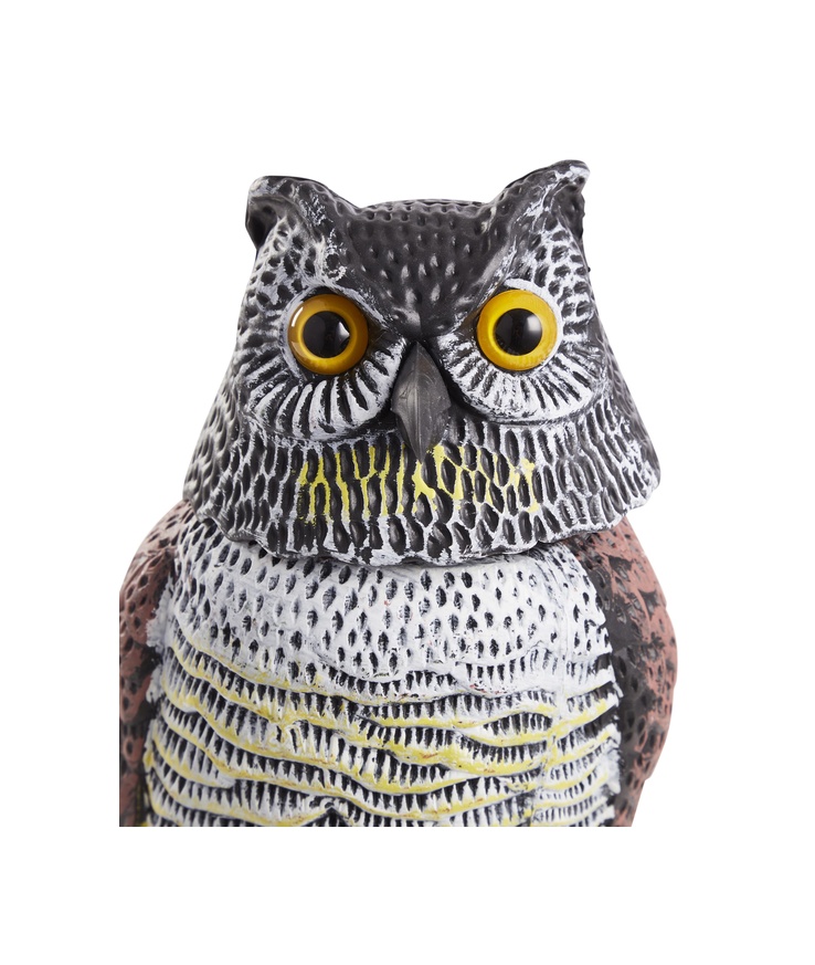 Fågelskrämma uggla rörl. Huvud 16x15x38,5cm grouw