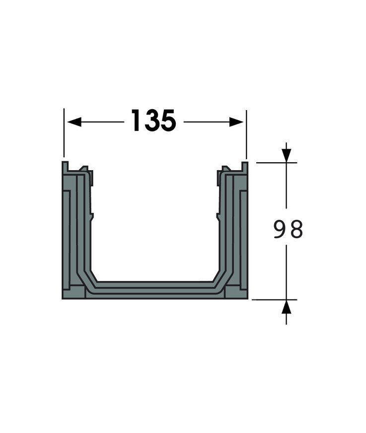 Markränna gop b-125 1000x136x98mm